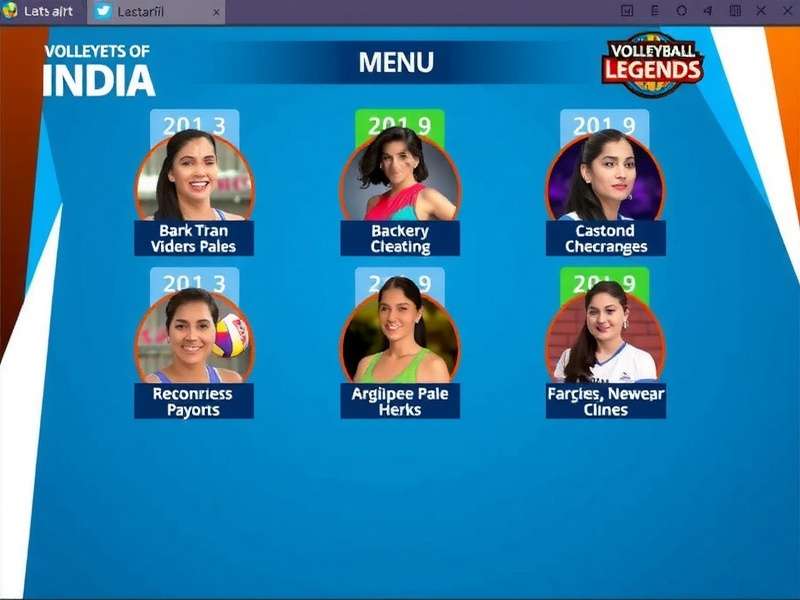 Main game menu showing different modes Volleyball Legends Of India Game Menu